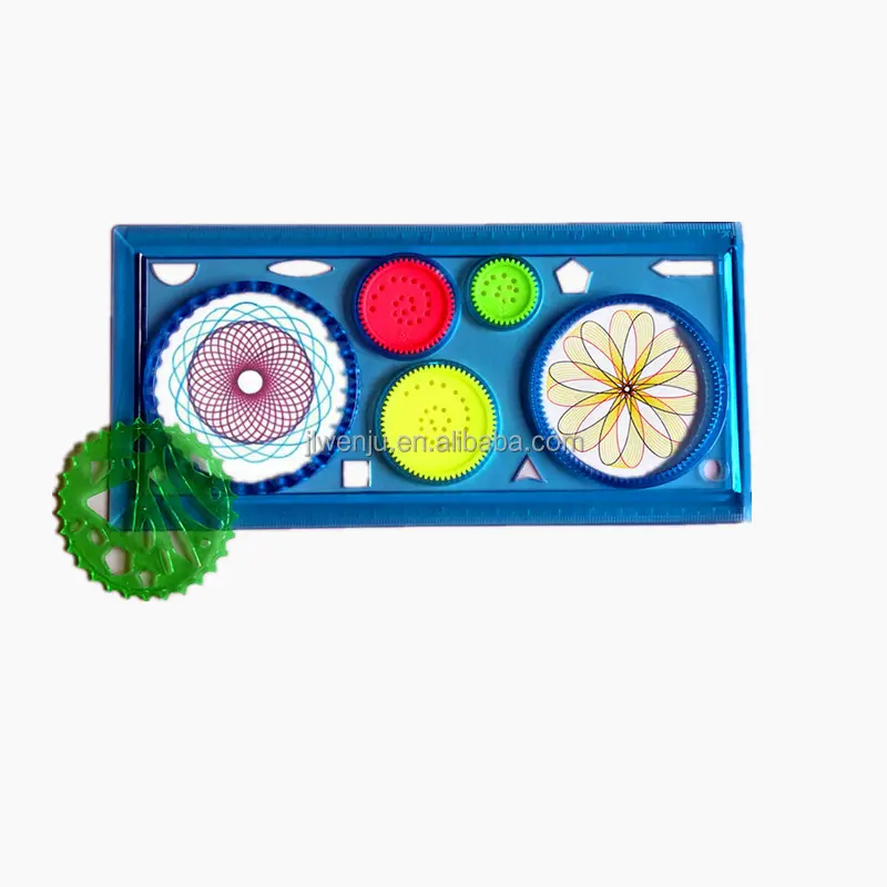 DIY Fashion Drawing Ruler with hole for kids children creative educational magic ruler colored spirograph set toy