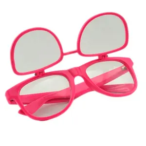 En popüler çift Flip Up Rave gözlük kırılma yoğunluklu havai fişek gökkuşağı parti gözlüğü