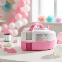 Pompe à ballons électrique à double buse en forme de cœur 600W rose ZQ-520 Outil de décoration de fête