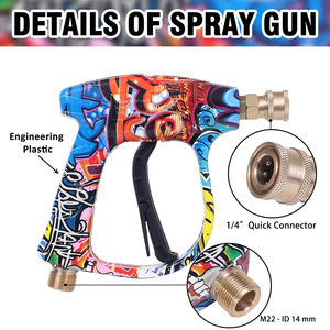 ปืนฉีดน้ำแรงดันสูง Tut 4000Psi ถัง 200 แกลลอน หัวฉีดปรับได้ สำหรับล้างรถ - Product Image 5