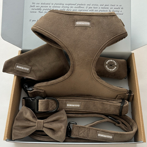 Kedatangan Baru <span class=keywords><strong>2026</strong></span> Premium Mewah Berkualitas Tinggi Fashion Tanpa Tarikan Dapat Disesuaikan Logo Kustom Set <span class=keywords><strong>Harness</strong></span> Beludru untuk Kucing dan Anjing - Product Image 2