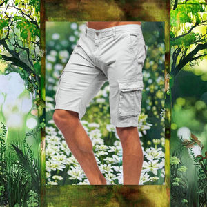 กางเกงขาสั้นผ้าแคนวาสลำลองสำหรับผู้ชาย ระบายอากาศได้ดี เอวกลาง ทรงซาฟารี มีกระเป๋าหลายช่อง เหมาะสำหรับเดินป่าและล่าสัตว์ - Product Image 2