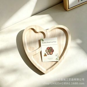Bamboo Dried Fruit Plate 4 Compartment Serving <b>Tray</b> For Snacks Nuts Coffee <b>Tea</b> Hotel Use - Product Image 5