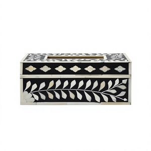 BS INTERNATIONAL Vintage Natural Bone Inlay Eco-Friendly Waterproof Handmade Multi-Purpose Napkins <b>Tissues</b> Storage Box for - Product Image 3