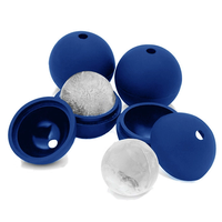 Moule à glaçons sphériques en silicone à trou unique, qualité alimentaire, logo personnalisé, facile à démouler, pour la fabrication de glaçons DIY, vente en gros