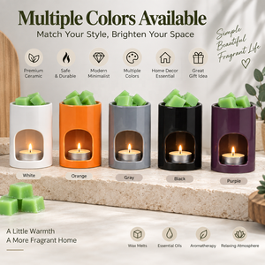 Modern Minimalist Ceramic Essential Oil Burner Cylinder Aromatherapy Fragrance Diffuser Porcelain <strong>Wax</strong> <strong>Melt</strong> <strong>Warmer</strong> for Home Decor - Product Image 2