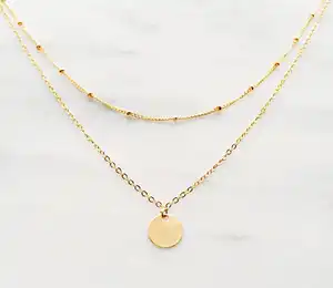 Stainless Steel Bohemian Style Bridesmaid Necklace Women Ladies Satellite Chain Chain Gold Layered Necklace