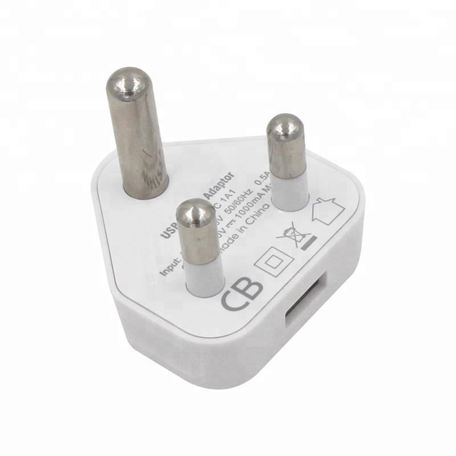 Single Dual USB 5V 2.1A Phone Charger PD 18W Type C 5V 3A 9V 2A 3.0 Travel Socket South Africa Plug Adapter