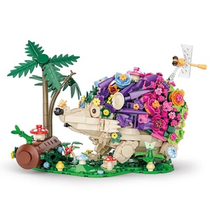 Chính hãng mô hình lớn 988 + pcs nhà máy hoa xây dựng khối Bộ Dễ Thương HEDGEHOG hoa Bộ mô hình đồ chơi ý tưởng quà tặng - Product Image 1