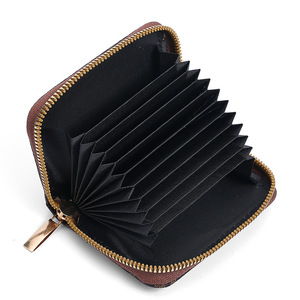 Porte-monnaie court zippé pour femme en cuir PU, motif géométrique vintage personnalisé, porte-cartes de crédit, vente en gros - Product Image 6