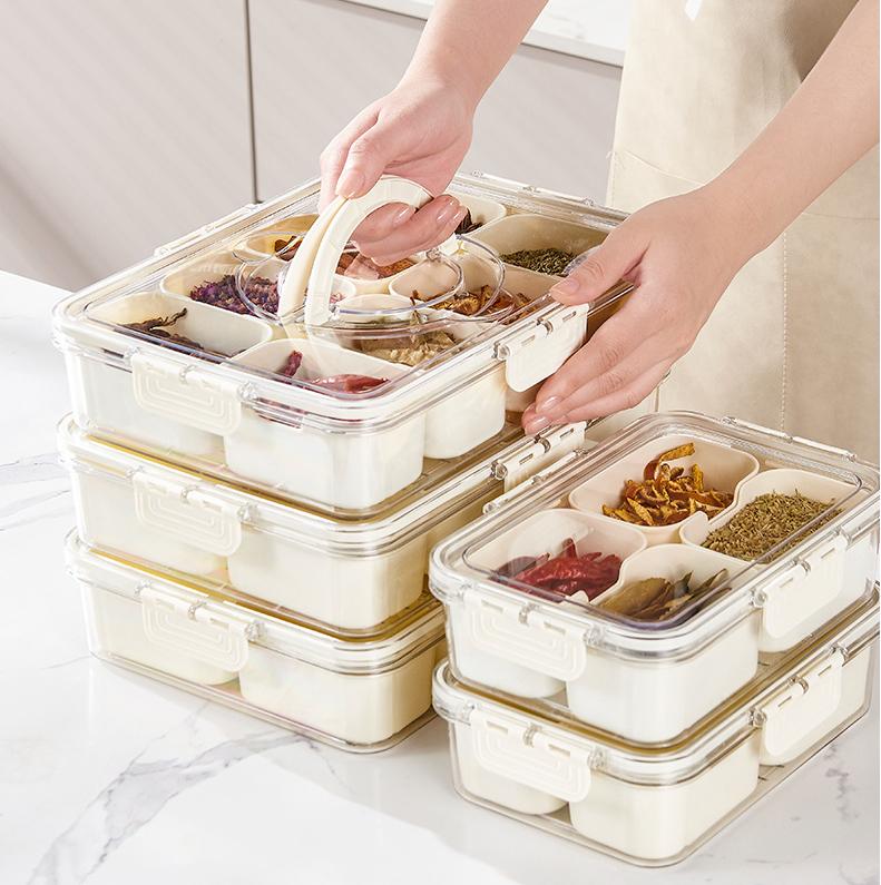 Пластиковый ящик для хранения закусок с 8 отсеками