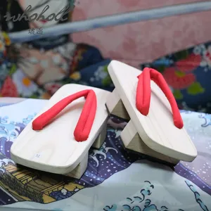 Nhật Bản Gỗ Geta Cho Dép Đi Trong Nhà Cho Nam Giới Và Phụ Nữ Hai-Răng Dày Nền Tảng Flip Flops Với Anime Coplay Trang Phục Mùa Hè Dép - Product Image 4