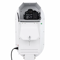 Cabina de Fotos con Espejo Mágico Ovalado, Compatible con Cámara e Impresora, Marco LED, Pantalla Táctil, Espejo para Selfies