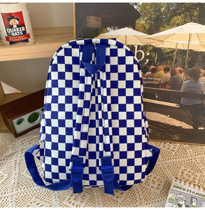 Version coréenne de ins rétro classique hit couleur plaid mâle et femelle couples étudiant sac à dos japonais sauvage cartable femme - Product Image 5