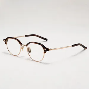 Benyi Luxury Branded 2024 Optical Eyeglasses Men Reading Glasses High Quality Round Retro Frames Titanium