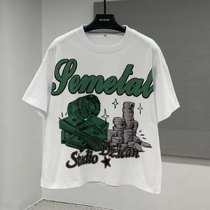 T-shirt de luxe à épaules tombantes personnalisé 100 % coton épais pour homme – Essentiels de la mode – Fabrication de t-shirts blancs imprimés - Product Image 2