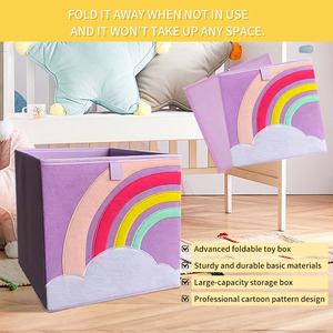Organisateur de chambre d'enfant pliable, boîte à jouets, vêtements, literie, livres, design animal mignon, panier pour salon, salle de jeux, étagère de rangement, écologique - Product Image 3