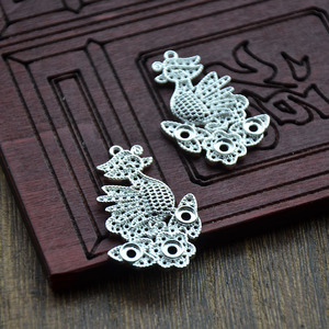 Colgante de cobre con forma de pato mandarín, 25x35mm, filigrana, accesorio para la fabricación de joyas, accesorios DIY - Product Image 4