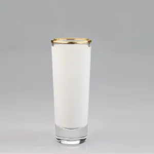 3oz स्पष्ट गिलास उच्च बनाने की क्रिया शॉट ग्लास पानी की बोतल सोने रिम के साथ बनाने की क्रिया कप गिलास