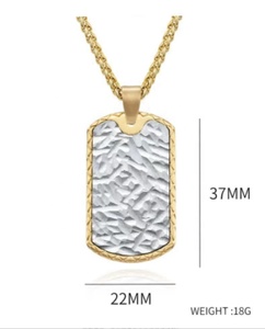 Nouveaux hommes écorce désordonnée Grain roi marque pendentif mode tendance titane acier collier - Product Image 6