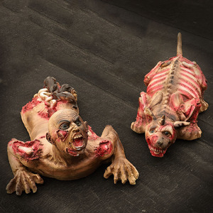 Casa stregata stanza di fuga ornamento decorazione cane <span class=keywords><strong>Zombie</strong></span> cadavere maschio essiccato cadavere in lattice fantasma di Halloween puntello <span class=keywords><strong>Horror</strong></span> <span class=keywords><strong>Zombie</strong></span> - Product Image 2