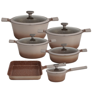 Juego de Utensilios de Cocina de 11 Piezas <span class=keywords><strong>con</strong></span> Cacerola para Leche de 18 cm, Cacerolas de 20-24-28 cm, Cacerola Baja de 28 cm y Sartén Cuadrada de 28 cm Incluidas - Product Image 1