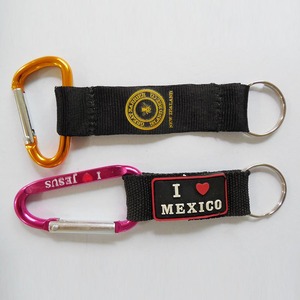 OEM ngắn dây buộc nhà sản xuất tùy chỉnh <span class=keywords><strong>Polyester</strong></span> Keychain Carabiner thiết kế đặt hàng số lượng lớn giá bán buôn - Product Image 1