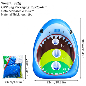 Juego de Lanzamiento de Anillos Flotantes de Tiburón Inflable, Juguete de PVC para <span class=keywords><strong>Piscina</strong></span>, Playa, Verano, Fiestas al Aire Libre - Product Image 6