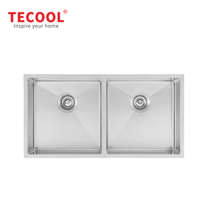 Lavello da cucina a doppia vasca in acciaio inox 304, sottopiano, personalizzabile, fatto a mano, all'ingrosso, per lavaggio - Product Image 5