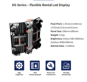 จอแสดงผล LED แบบยืดหยุ่นชนิด N รุ่น P2.604 ความละเอียดสูง สำหรับใช้งานภายในและภายนอกอาคาร ให้เช่าจากโรงงาน ความสว่างสูง เหมาะสำหรับเวทีและงานแสดงสด - Product Image 5