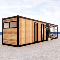 Kits de maisons préfabriquées modulaires extensibles de luxe de 40 pieds à faible coût, en acier et en bois, pour hôtels, design moderne