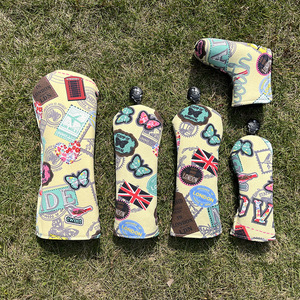 Fundas para Palos de <span class=keywords><strong>Golf</strong></span> con Diseño de Mariposa Colorida y Bandera del Reino Unido, para <span class=keywords><strong>Driver</strong></span> y Putter, con Tela Protectora - Product Image 3