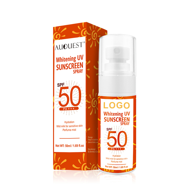 Wholesale Private Label Whitening Moisturizing SPF50 Waterproof Sweatproof Sun Screen Lotion Whitening Organic Sunscreen Spray