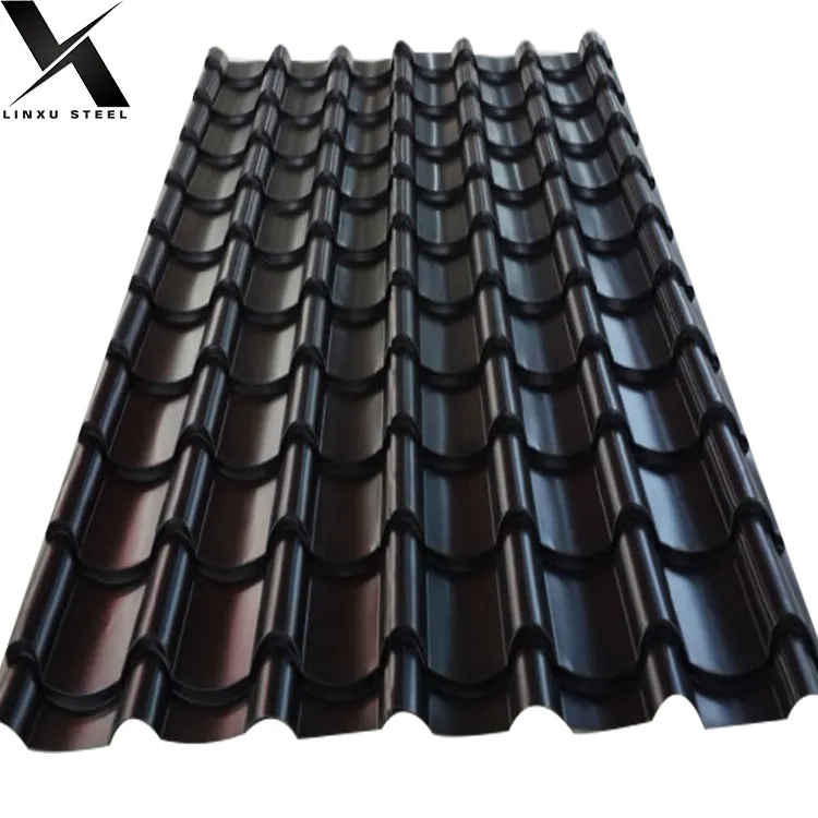 Lin xu çelik renk kaplı ucuz metal çinko oluklu çelik çatı kaplama levhası