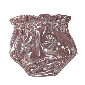 Pantaloncini Bloomer Personalizzati OEM per Bambini in Tessuto Similpelle Tinta Unita con Stampa e Vita Arricciata per Bambine e Bambini - Product Image 2
