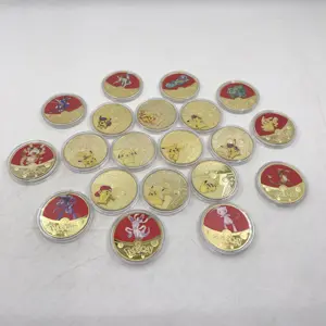 Animais de bolso pikachu, animais colecionáveis com 20 tipos de moedas monstro de ouro, anime original, presente de ano novo