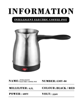 Cafetière électrique en acier inoxydable de qualité supérieure, style américain, argentée, 0,5 L, 600 W, cafetière turque, bouilloire portable