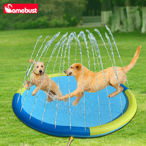 Tapis gonflable à jet d'eau Amebust, rond de 170 cm, pour jeux en plein air pour enfants et animaux domestiques, avec fonction d'arrosage - Product Image 3