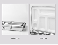Boîte à lunch pour enfants en acier inoxydable multifonctionnelle, durable, sans BPA, écologique, style licorne de dessin animé, étiquette privée personnalisée