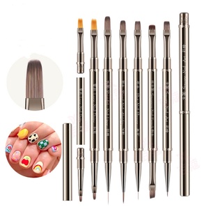 Professional Nail Art Factory Wholesale Customized Double-headed Nail Art <b>Brush</b> Construction Pen <b>Round</b> Head <b>Brush</b> High Quality - Product Image 1