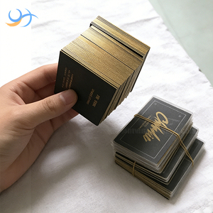 Bolígrafo de Lujo con Borde Dorado para Negocios |   Tarjetas de Visita y Marca Corporativa Impresas en Dorado sobre Cartulina Negra Mate Gruesa de Primera Calidad - Product Image 1