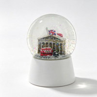 Souvenir artisanal en résine, globe à neige personnalisé du Musée britannique de Londres, globe à neige en verre avec figurine de bus londonien, cadeau touristique
