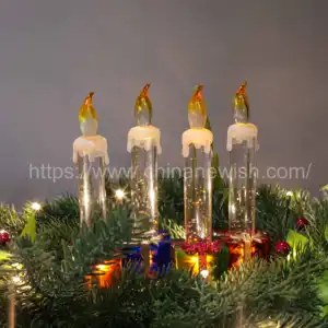 Kanlong H 16Cm Acryl Kleurrijke Led Kaarsen Kerstdecor Veranderende Led Waterkaars Met Glitter Voor Kerstversiering