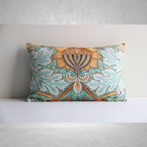 Elegant Herb Plants Ancient Illustrations Pillow Cover - Nature Botanical <strong>Cushion</strong> Cover <strong>Beige</strong> Lumbar Rectangle Pillow Cover - Product Image 1