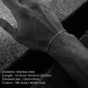 EManco Gioielli Raffinati, <span class=keywords><strong>Bracciale</strong></span> Minimalista Impermeabile in <span class=keywords><strong>Oro</strong></span> 18K, <span class=keywords><strong>Bracciale</strong></span> a Catena in Acciaio Inossidabile 316 per <span class=keywords><strong>Uomo</strong></span> - Product Image 2