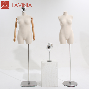 Mannequin de vitrine demi-corps en plastique Lavinia pour vêtements grande taille <span class=keywords><strong>femme</strong></span>, modèle personnalisé avec fesses généreuses, présentoir de corps humain - Product Image 1