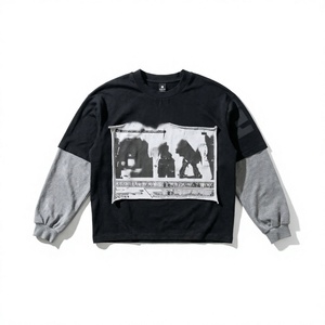 เสื้อยืดแขนยาวผู้ชาย คอกลม พิมพ์ลาย ถักทอ สไตล์ฮิปฮอป สตรีทแวร์ - Product Image 4