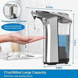 Distributeur automatique de savon sans contact, distributeur de savon liquide pour les mains, 500ml, pour salle de bain et cuisine - Product Image 3