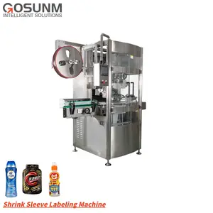 Gosunm 2024 High Speed Fast Round Bottle Label Shrink Sleeve Wrap Sleeve Labeling Machine With Steam/Electric Shrinking Tunnel