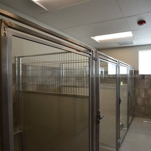 กรงสุนัขสแตนเลสแบบแผงสีพร้อมประตูกระจกสำหรับรับฝากสุนัข - Product Image 5